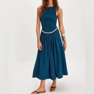 Free People Nightgale Smocked Midi Dress